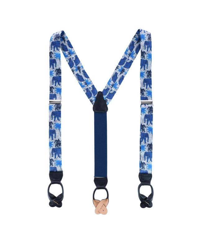 Trafalgar Mens Elliot The Elephant Safari Silk Button End Suspenders Product Image