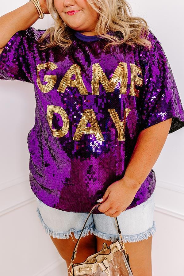 Gameday Sequin Tunic in Purple Curves Product Image