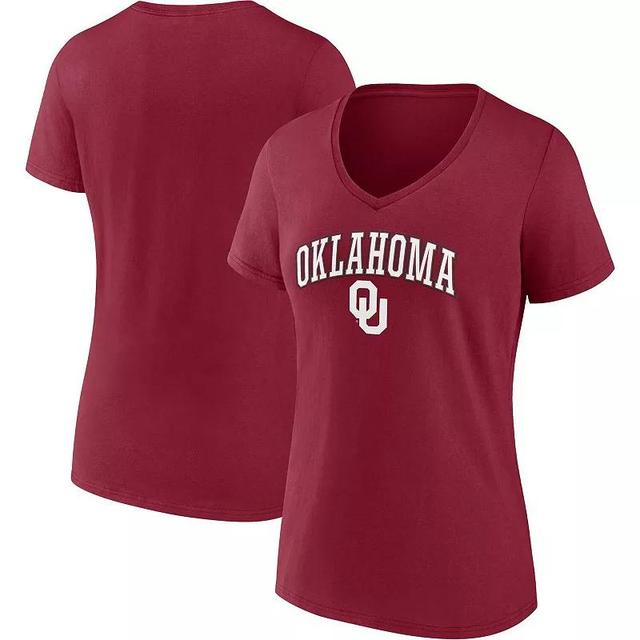 Womens Fanatics Branded Crimson Oklahoma Sooners Evergreen Campus V-Neck T-Shirt Product Image