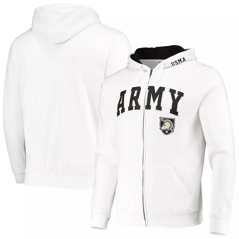 Mens Colosseum White Army Black Knights Arch and Logo 3.0 Full-Zip Hoodie Product Image