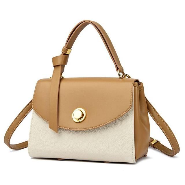 Top Handle Faux Leather Flap Crossbody Bag Product Image