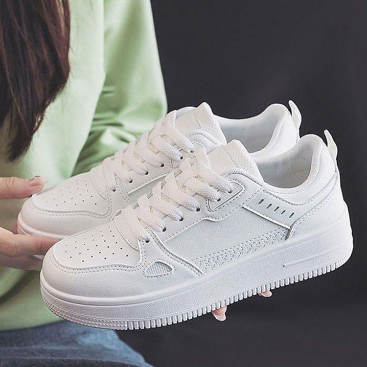 Two-Tone Platform Sneakers Product Image