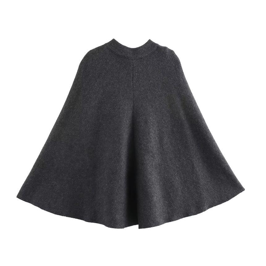 Melange Hoop Accent Knit Cape Product Image