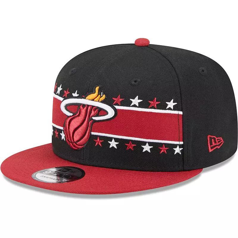 Mens New Era Miami Heat Banded Stars 9FIFTY Snapback Hat Product Image