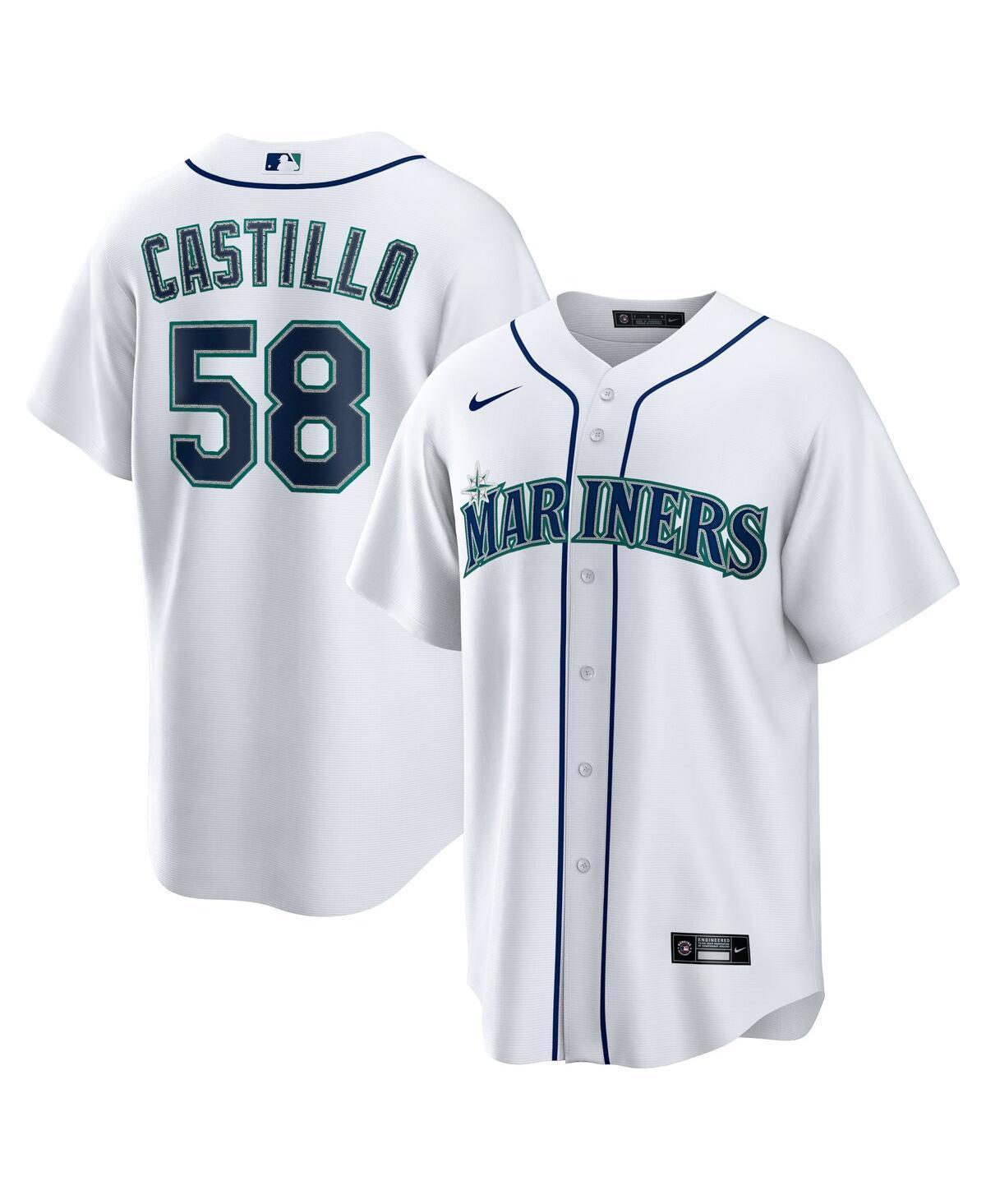 Nike Mens Luis Castillo White Seattle Mariners Home Replica Jersey - White Product Image