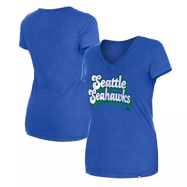 Womens New Era Aqua Miami Dolphins Enzyme Wash Low V-Neck T-Shirt Turquoise A Product Image