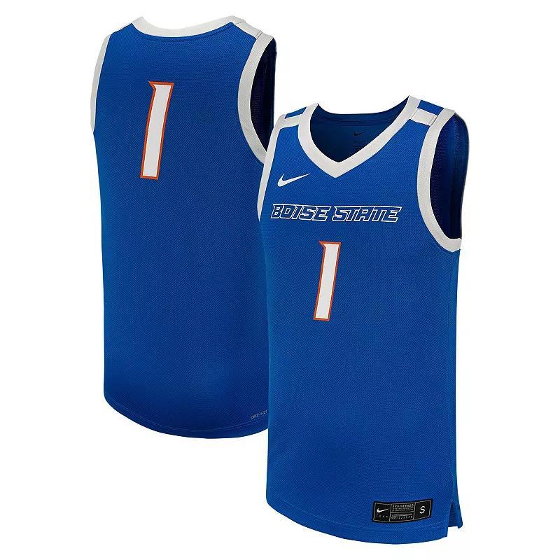 Mens Nike #1 Royal Boise State Broncos Replica Basketball Jersey Product Image