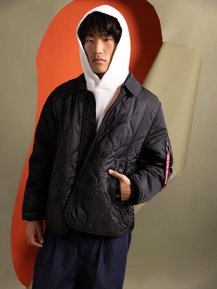 MIXED MEDIA QUILTED UTILITY JACKET Male Product Image