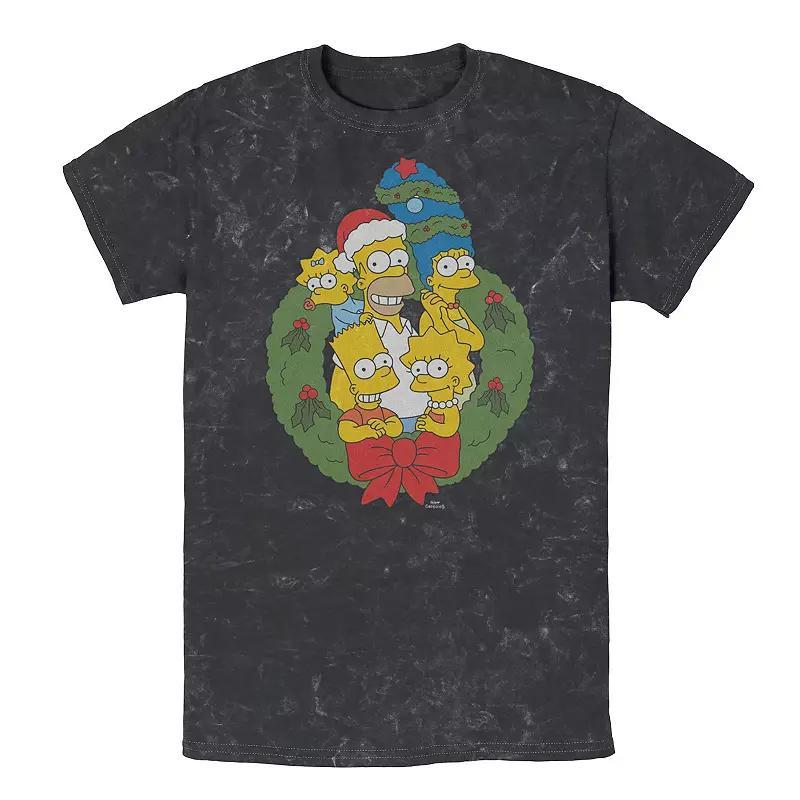 Mens The Simpsons Family Christmas Wreath Tee Product Image