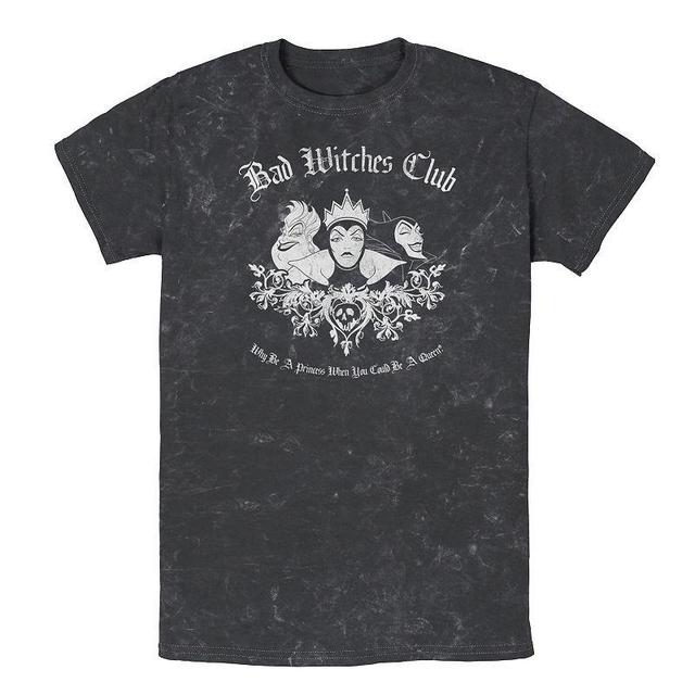 Mens Disney Villains Bad Witches Club Group Shot Wash Tee Black Grey Product Image