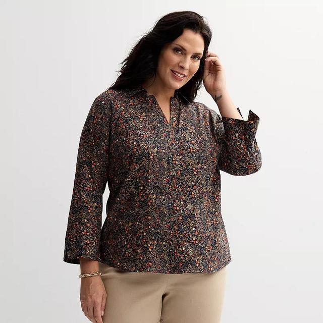 Plus Size Croft & Barrow Tailored Button Front Shirt, Womens Product Image