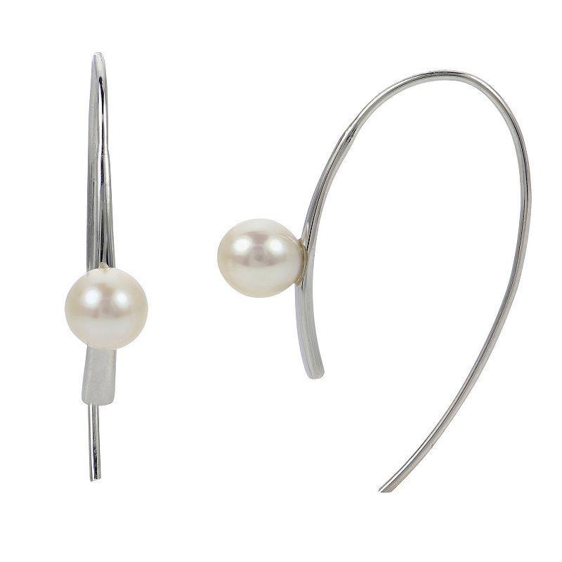 PearLustre by Imperial Sterling Silver Freshwater Cultured Pearl Large Threader Earrings, Womens Product Image