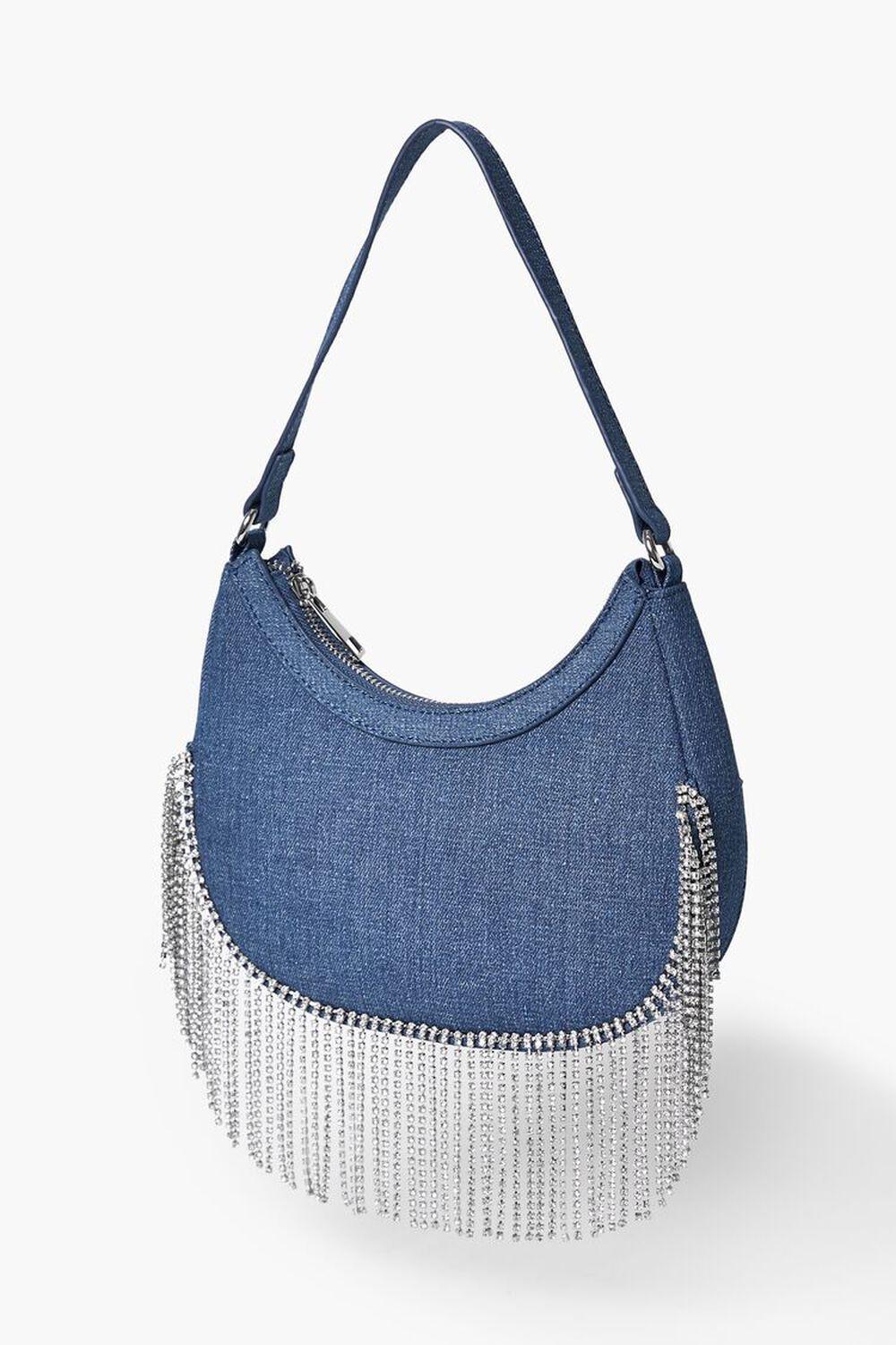 Rhinestone-Trim Denim Handbag | Forever 21 Product Image