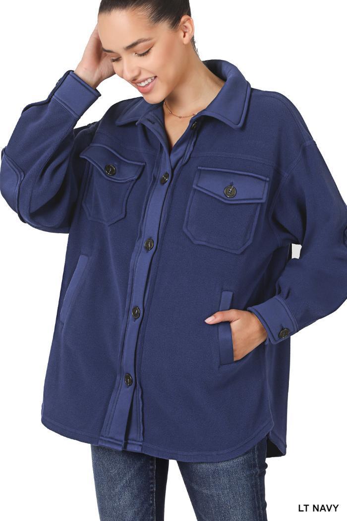 Oversized Basic Fleece Shacket Product Image