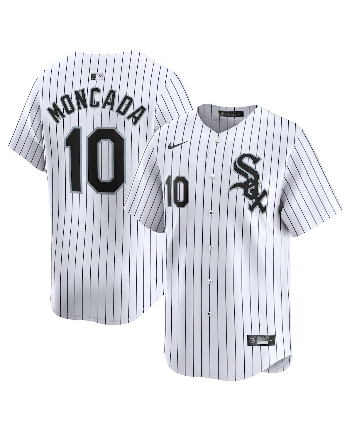 Nike Mens Yoan Moncada Black Chicago White Sox City Connect Player Jersey - White Product Image