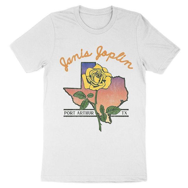 Mens Janis Joplin Yellow Rose Tee White Product Image