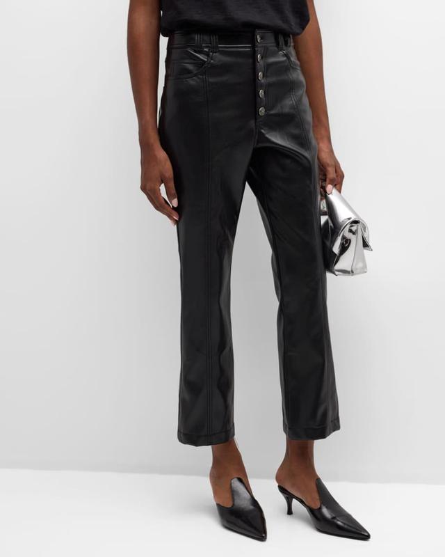 Wallace Faux Leather Bootcut Ankle Pants Product Image