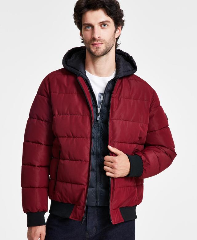 Michael Kors Mens Hooded Puffer Bomber Jacket Product Image