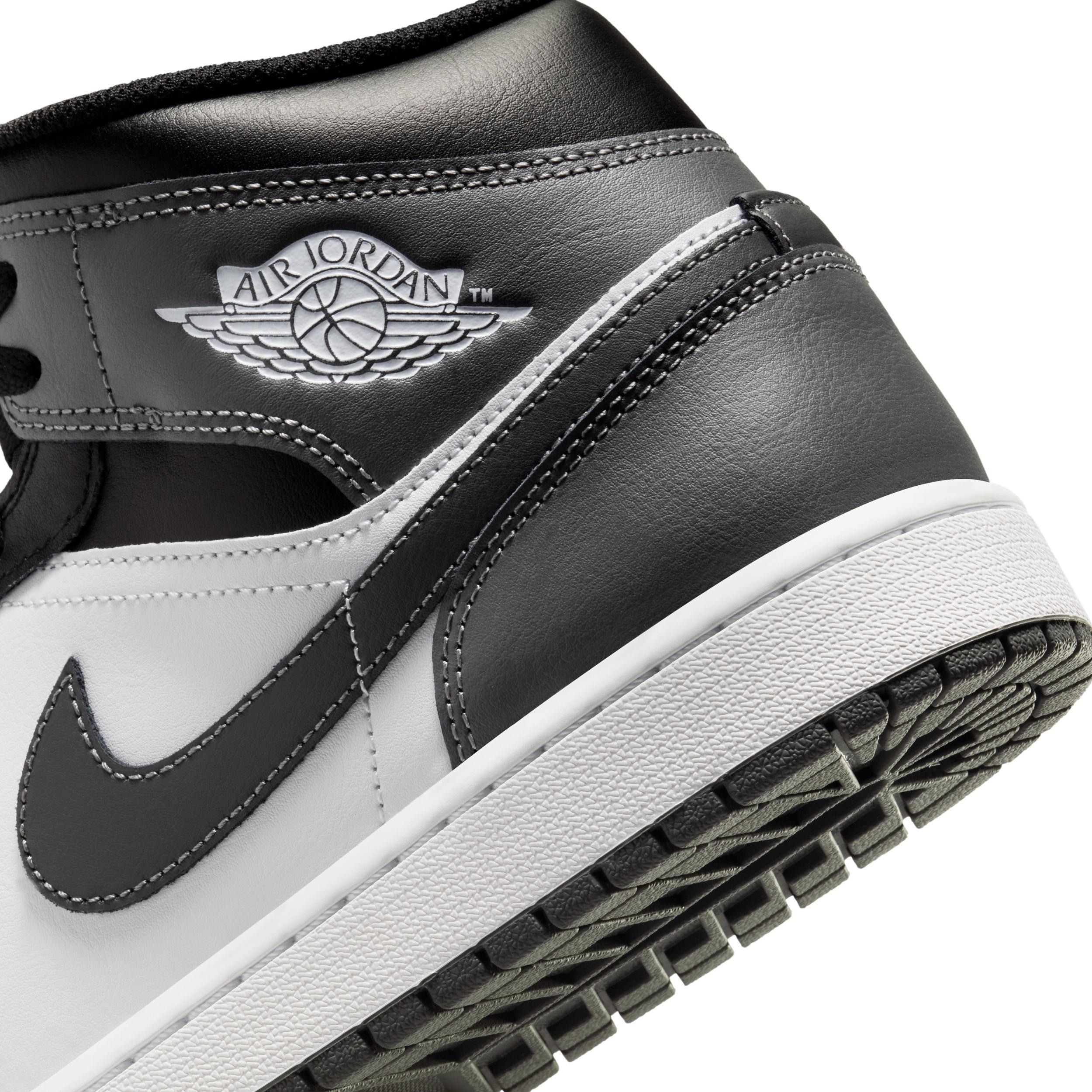 Jordan Mens AJ 1 Mid - Basketball Shoes Black/Grey/White Product Image