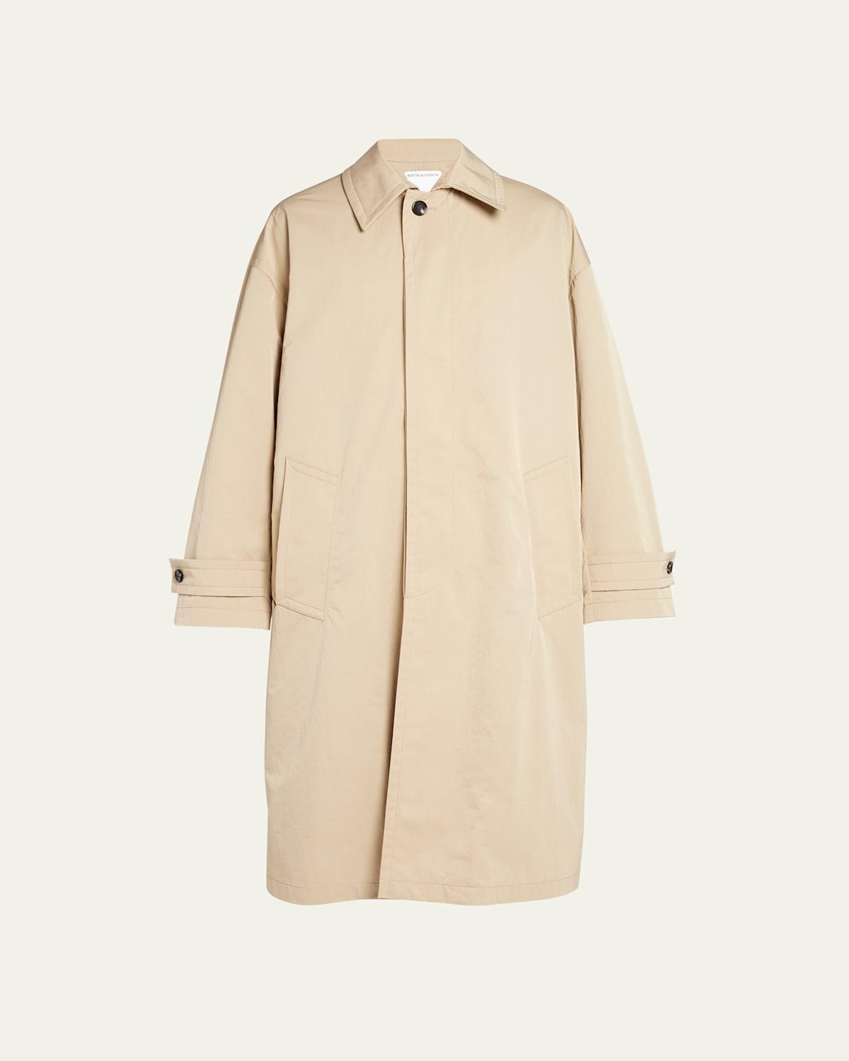 Mens Tech Nylon Oversized Trench Coat Product Image