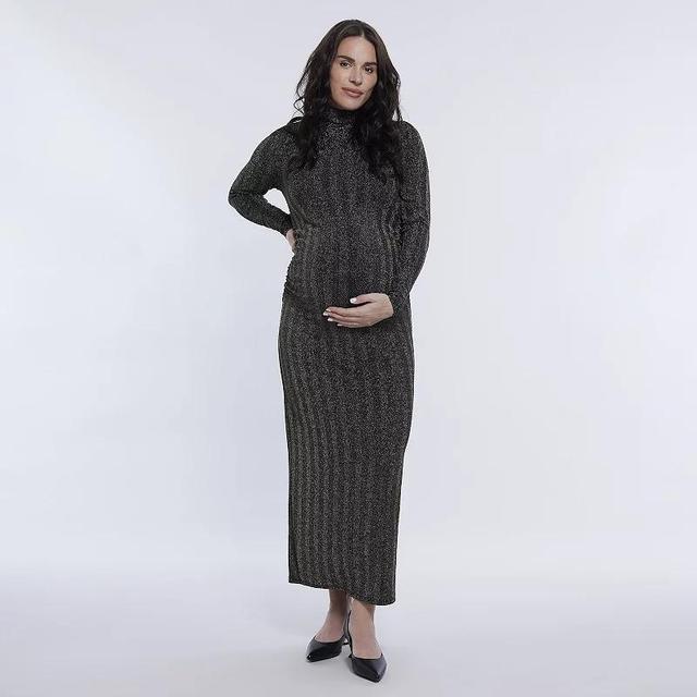 Maternity Motherhood Turtleneck Maxi Dress, Womens Product Image