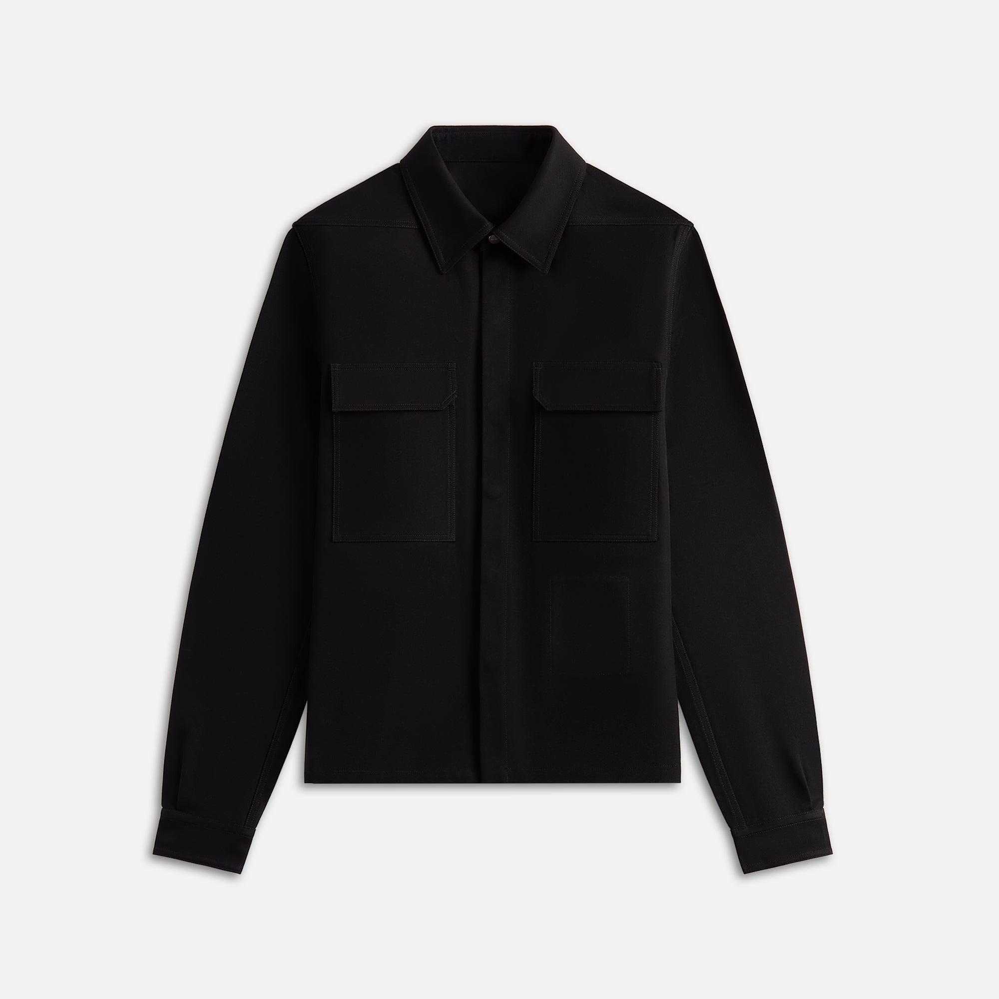 Rick Owens Camicia Cropped Work Shirt - Black Male Product Image