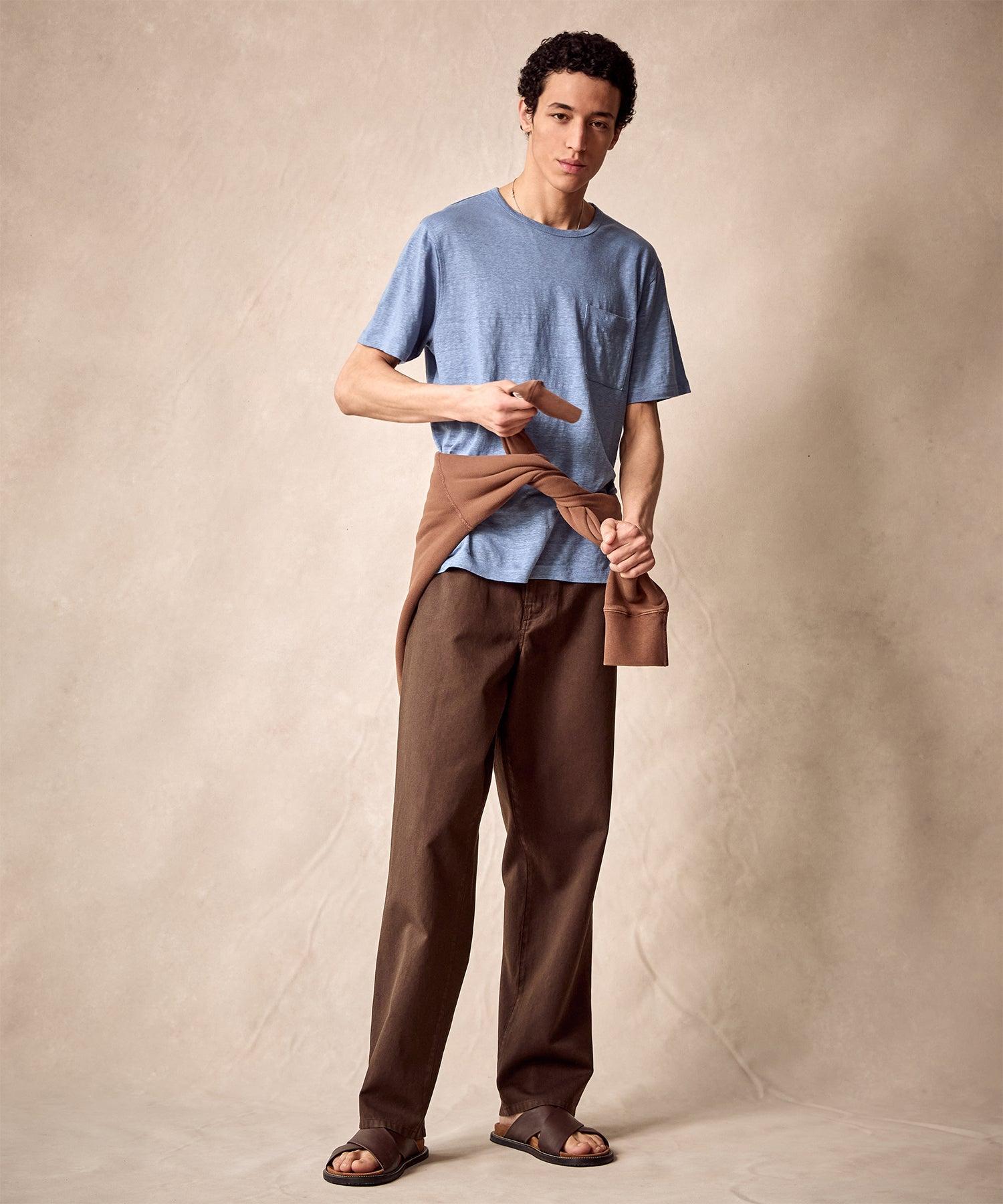 Relaxed Fit 5-Pocket Cotton Linen Pant Product Image