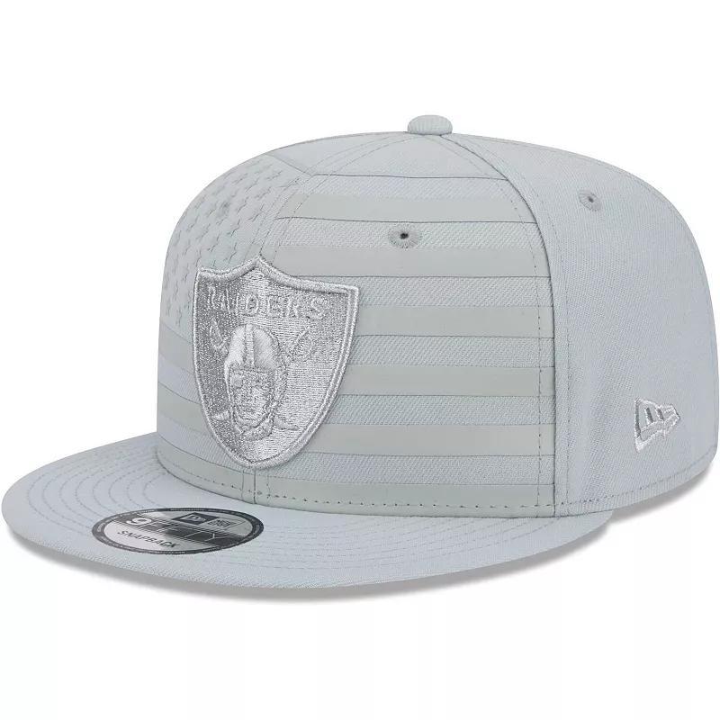 Mens New Era Silver Las Vegas Raiders Independent 9FIFTY Snapback Hat Product Image