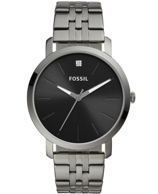 Fossil Mens Lux Luther Three Hand Gunmetal Gray Bracelet Watch 44mm Product Image