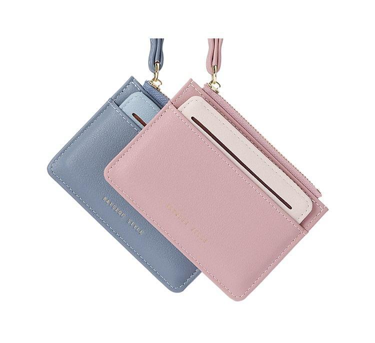 Two Tone Faux Leather Card Holder Product Image