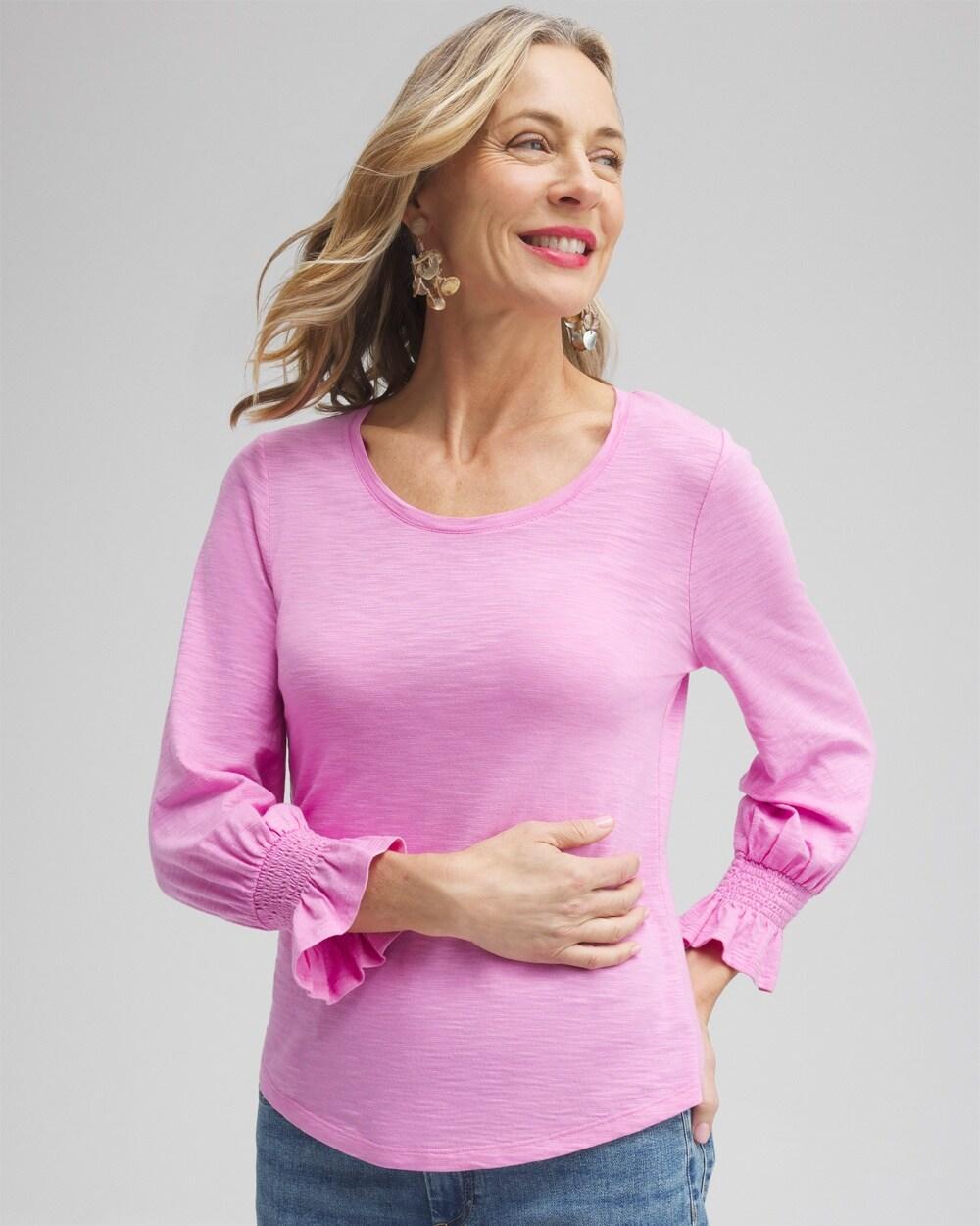 Women's Smocked 3/4 Sleeve Tee product image