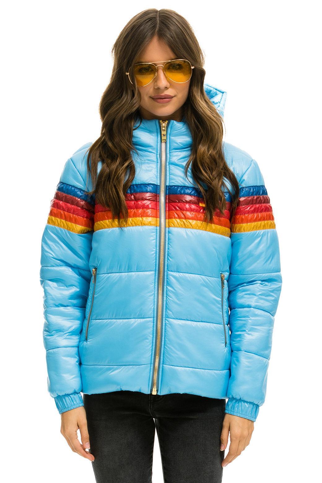 5 STRIPE LUXE TREKKER JACKET - GLOSSY SKY Female Product Image