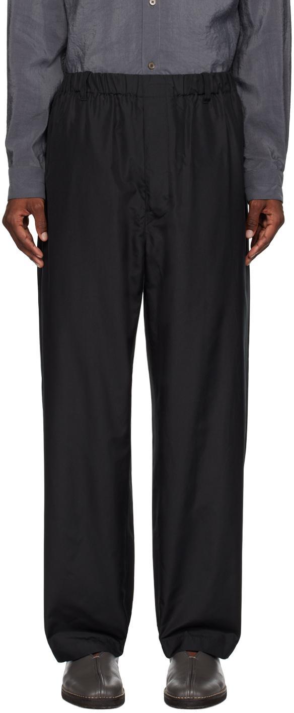 Cotton-twill Straight-leg Trousers In Black Product Image