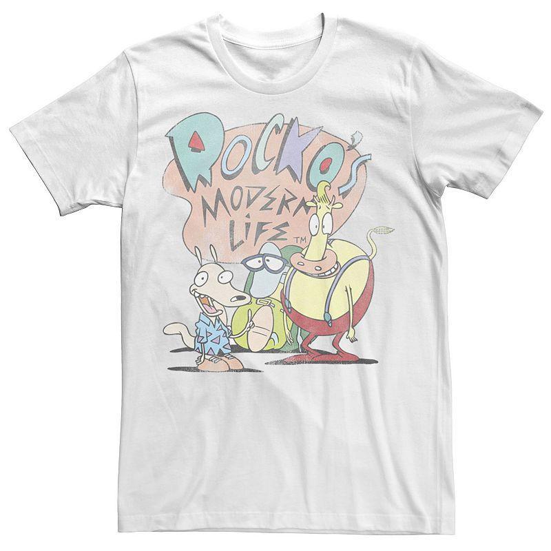 Big & Tall Nickelodeon Rockos Modern Life Group Title Vintage Tee, Mens Product Image