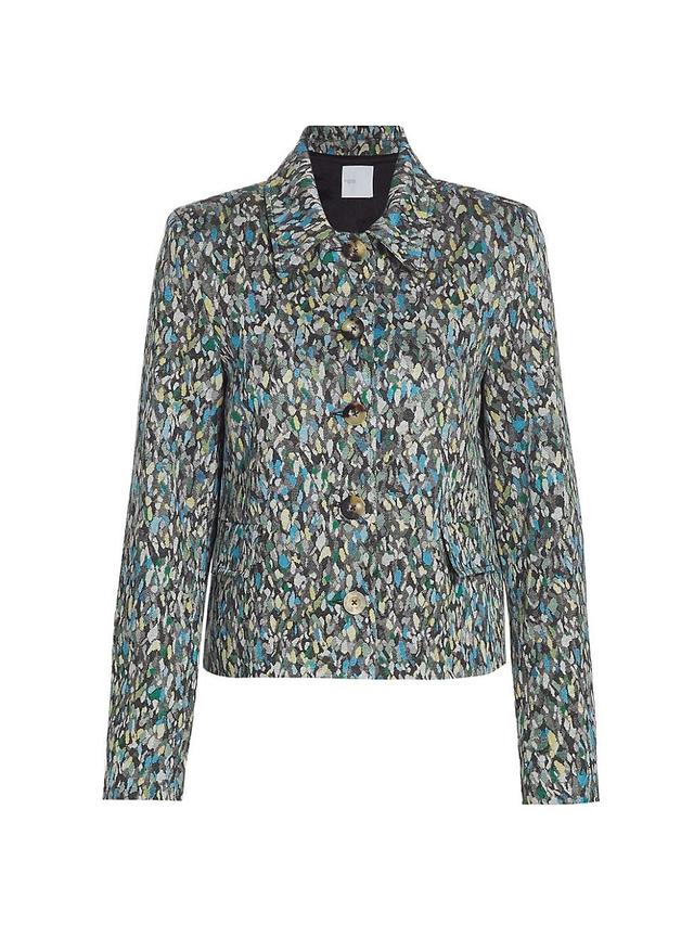 Womens Cropped Jacquard Jacket Product Image