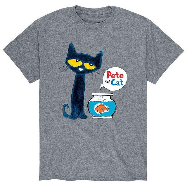 Mens Pete The Cat Fish Bowl Tee Athletic Grey Product Image