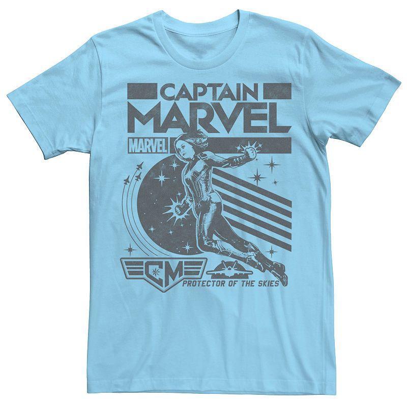 Mens Marvel Captian Marvel Black And White Poster Tee Product Image