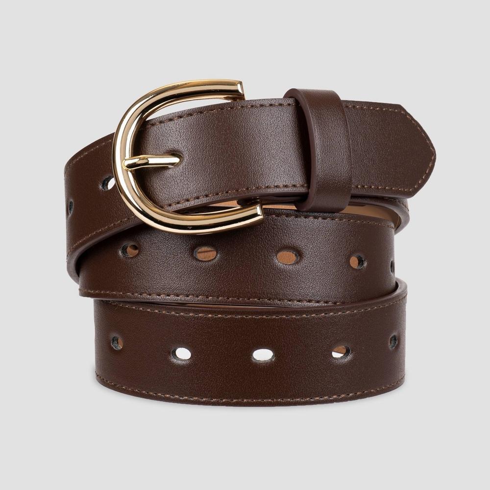 Womens Laser Cut Belt - A New Day Brown Product Image