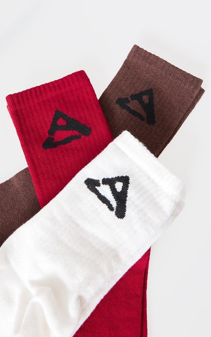 Red 3 Pack Sport Socks Product Image