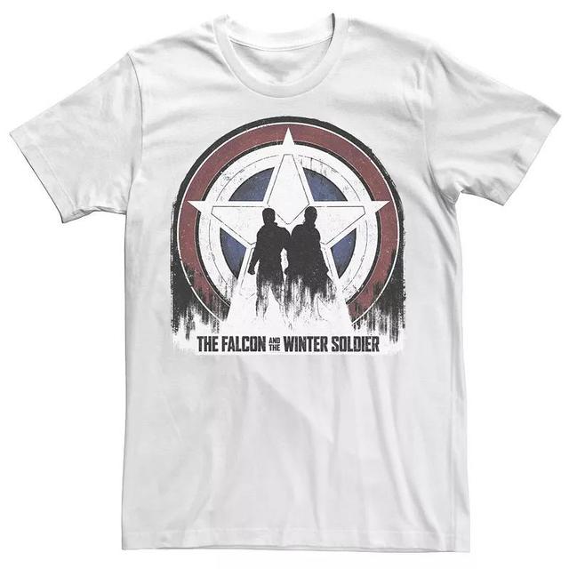 Big & Tall Marvel The Falcon And The Winter Soldier Silhouette Shield Poster Tee, Mens Product Image