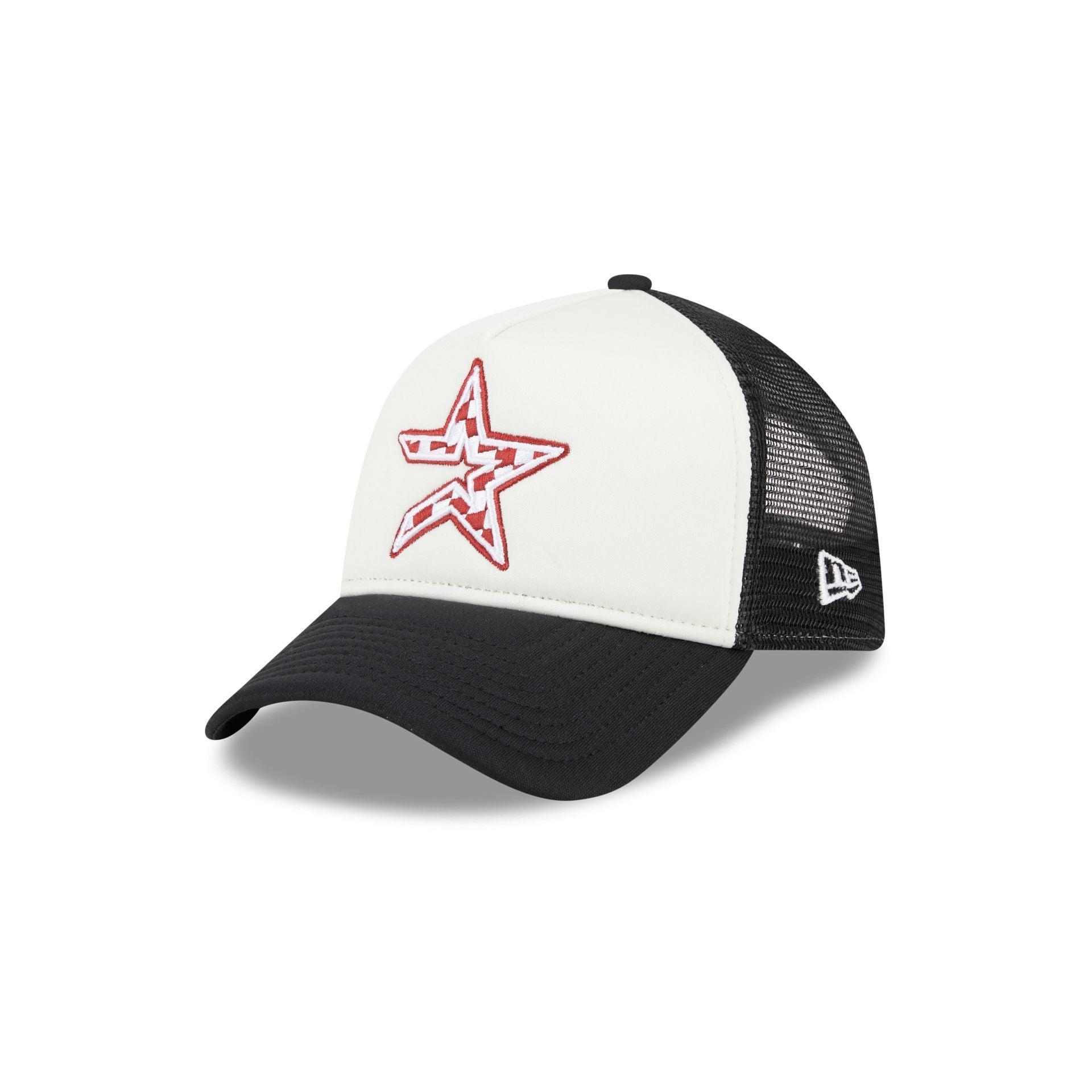 Houston Astros Checkered Flag 9FORTY A-Frame Trucker Hat Male Product Image