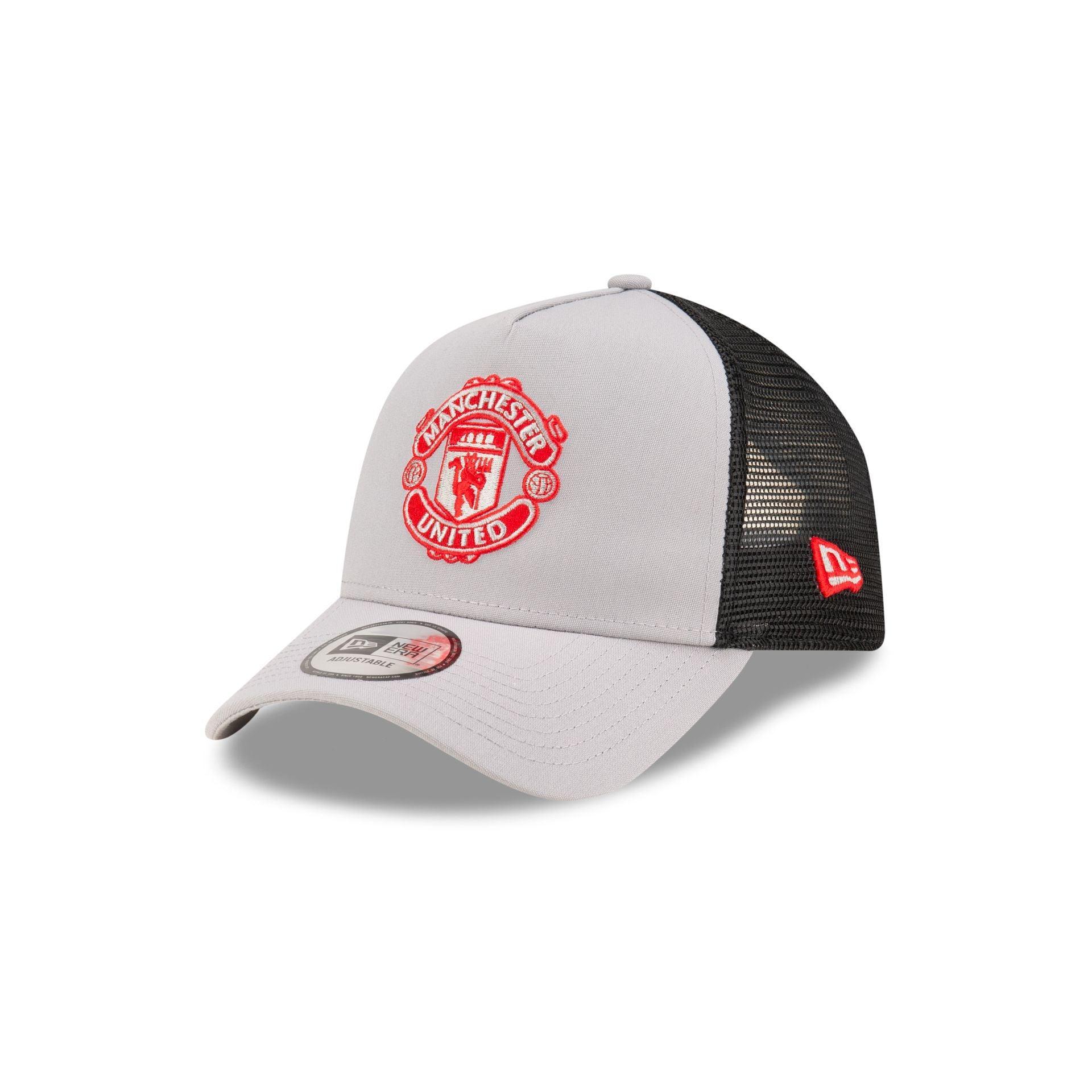 Manchester United Seasonal Gray 9FORTY A-Frame Trucker Hat Male Product Image