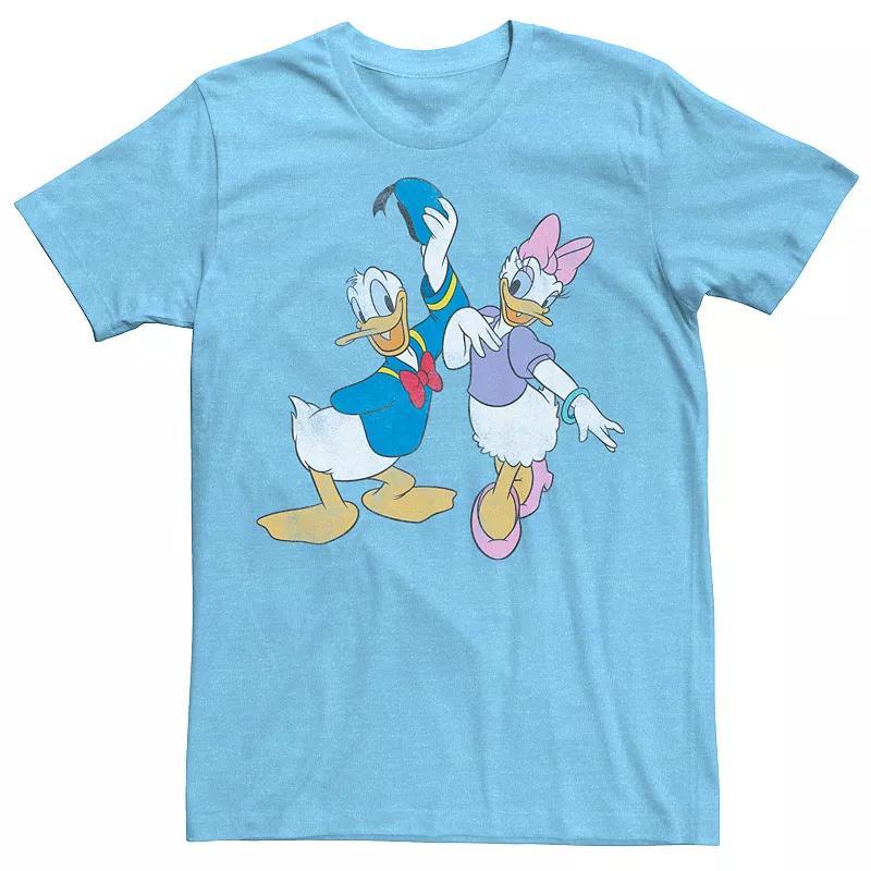 Mens Disney Mickey & Friends Donald & Daisy Distressed Tee Light Blue Grey Product Image