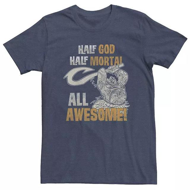 Big & Tall Disney Moana Maui Half God Half Mortal All Awesome Tee, Mens Navy Grey Product Image