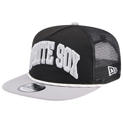 New Era Mens Chicago White Sox New Era White Sox Golfer Throwback Snapback - Mens Black/Brown Product Image