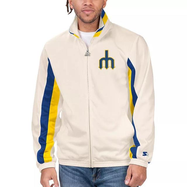 Mens Starter Cream Seattle Mariners Rebound Cooperstown Collection Full-Zip Track Jacket Product Image