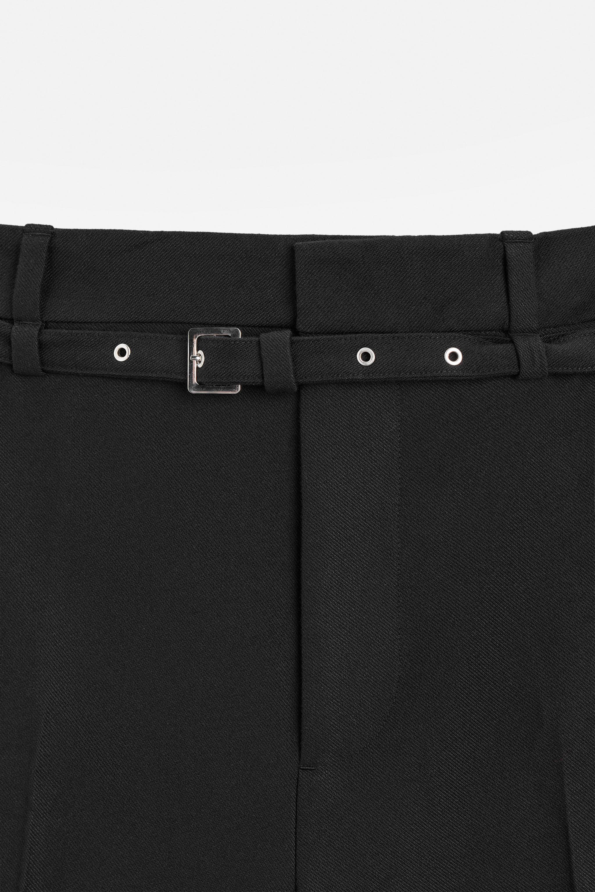 FLARED FIT PANTS WITH BELT Product Image