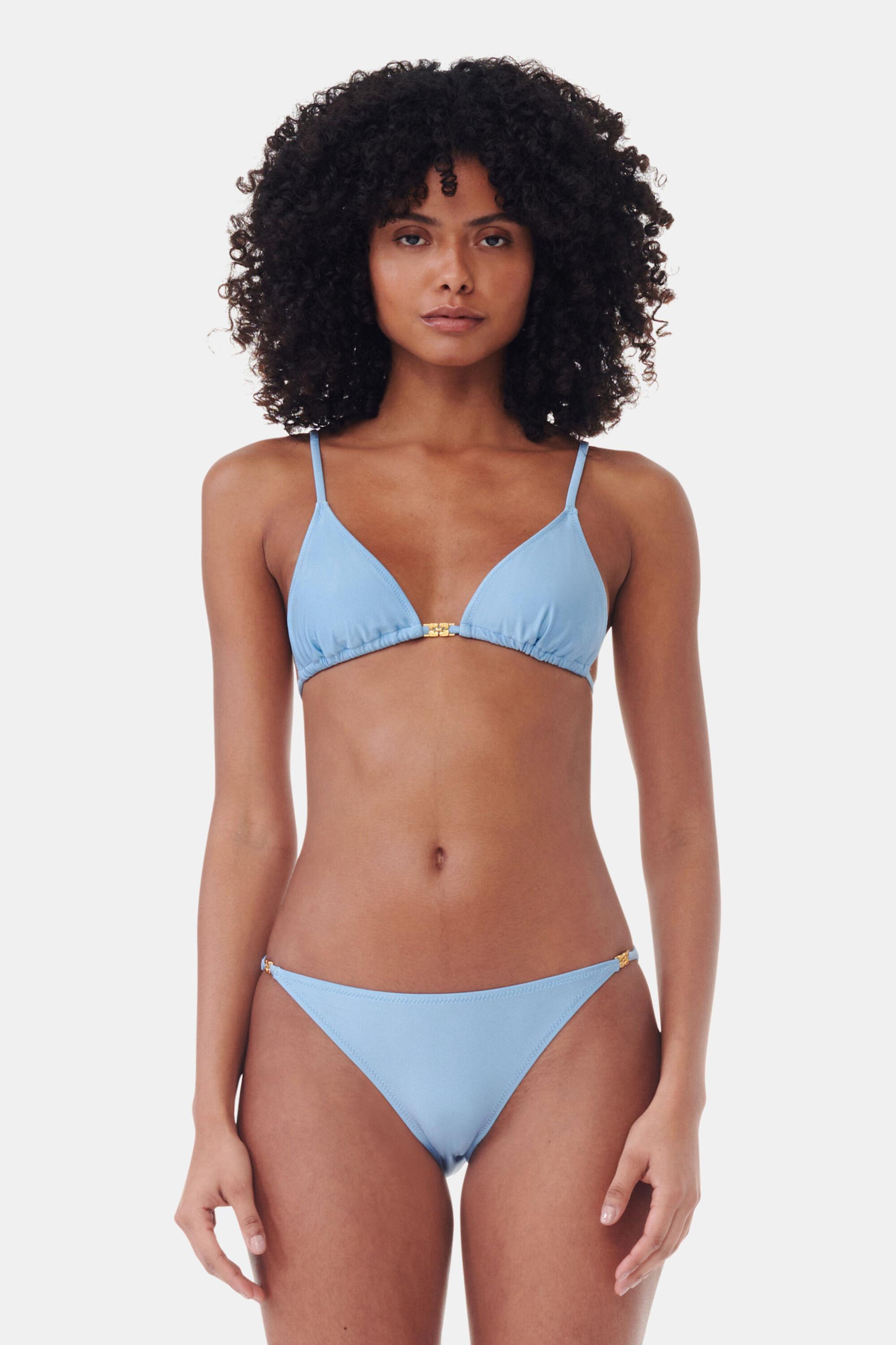 Blue String Bikini Top Product Image