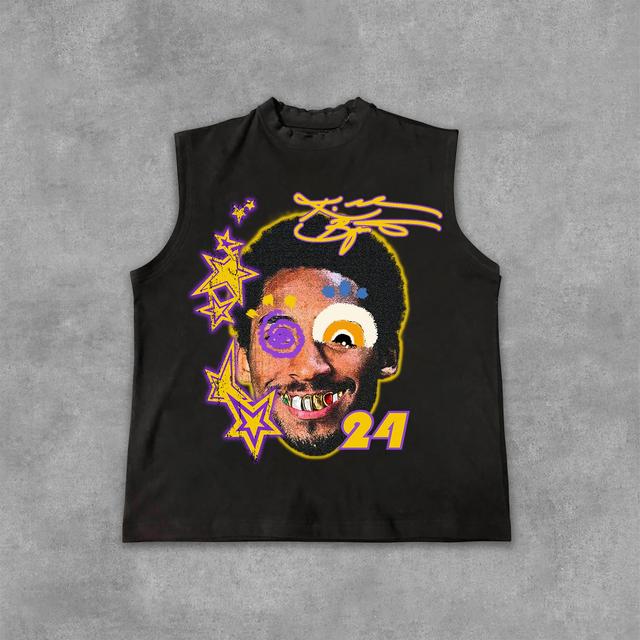 Kobe Bryant Graffiti Portrait Graphic Print Cotton Casual Tank Top Product Image