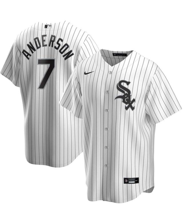 Mens Tim Anderson White and Black Chicago White Sox Home Replica Player Jersey - White, Black Product Image